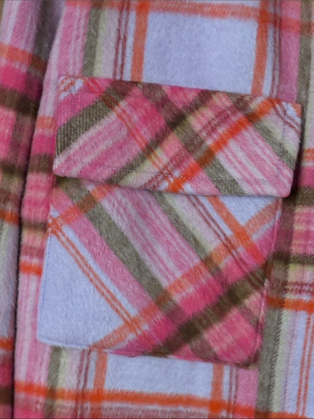 Pink Plaid Button-Front Jacket - Picture 5 of 6